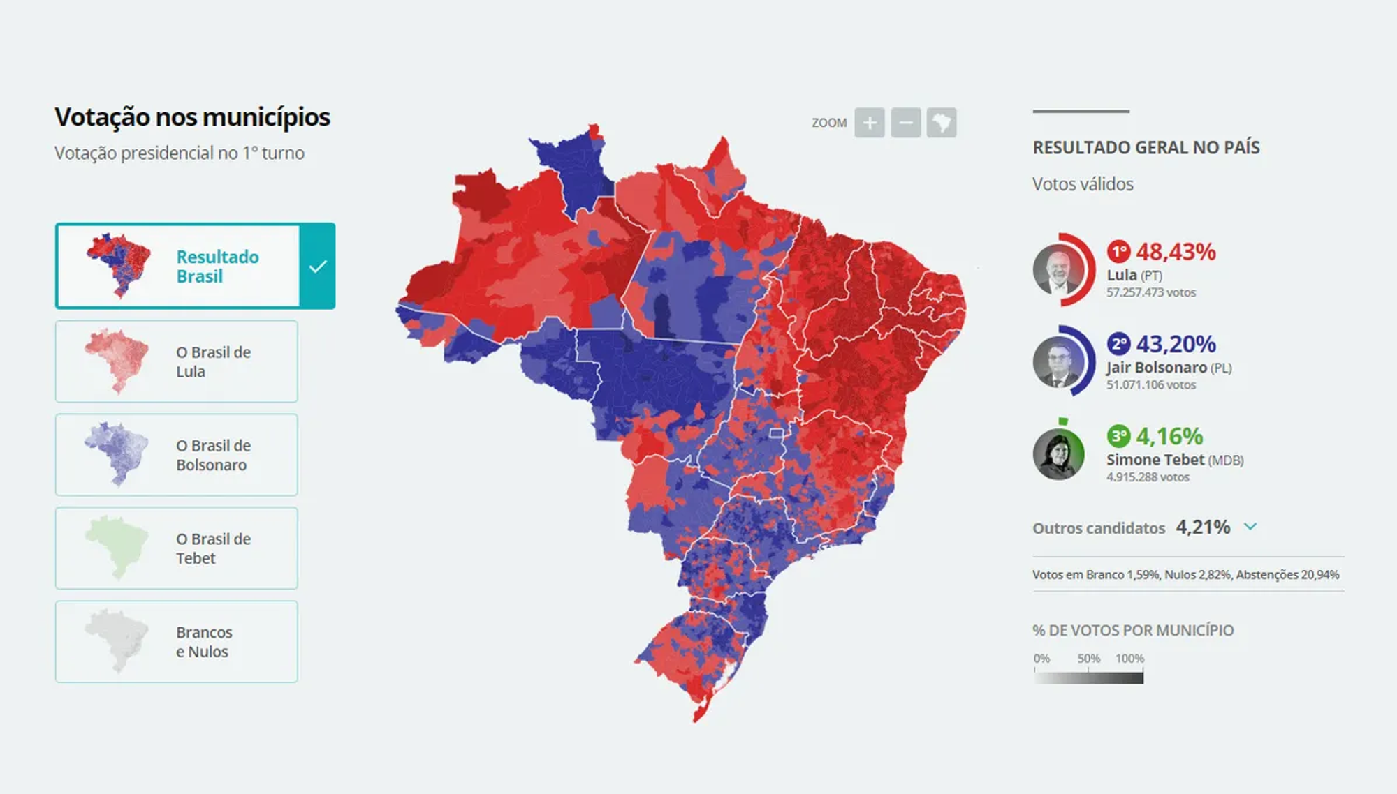 (mapa da concentração de votos eleição presidencial 2022)